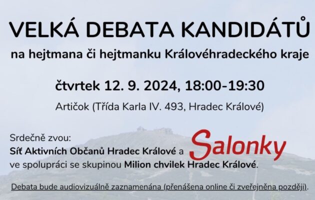 Nemáte jasno, koho volit? Sledujte ve čtvrtek debatu s kandidáty na hejtmana