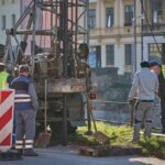 Průzkum stavu podloží na Úpském nábřeží v Trutnově