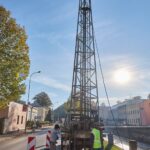 Průzkum stavu podloží na Úpském nábřeží v Trutnově