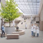 Vizualizace nových budov kampusu Univerzity Karlovy pro lékařskou a farmaceutickou fakultu