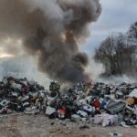 Požár elektroodpadu v Mírové ulici