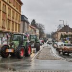 Protestní jízda zemědělců v Trutnově