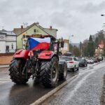Protestní jízda zemědělců v Trutnově