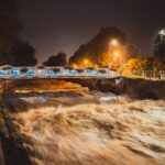 Rozvodněná řeka Úpa v Trutnově