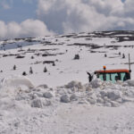 Frézování cesty mezi Výrovkou a Luční boudou
