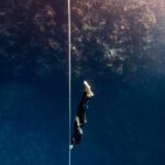 Freediver Pavel Tomm při rekordu na Egyptian Open