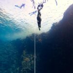 Freediver Pavel Tomm při rekordu na Egyptian Open