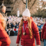 Přivítání olympioniků na náměstí ve Vrchlabí