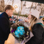 Přivítání olympioniků na náměstí ve Vrchlabí