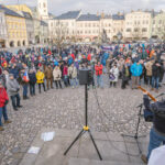 Shromáždění na podporu prezidenta Petra Pavla náměstí v Trutnově