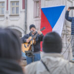 Shromáždění na podporu prezidenta Petra Pavla náměstí v Trutnově