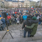 Shromáždění na podporu prezidenta Petra Pavla náměstí v Trutnově