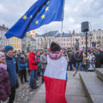 Shromáždění na podporu prezidenta Petra Pavla náměstí v Trutnově